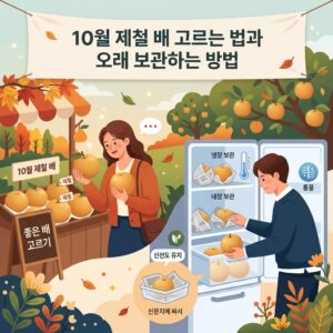 ai thumbnail illustration 10월 제철 배 고르는 법과 오래 보관하는 방법 1790743398