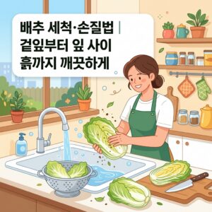 ai thumbnail illustration 배추 세척·손질법｜겉잎부터 잎 사이 흙까지 깨끗하게 1790740485